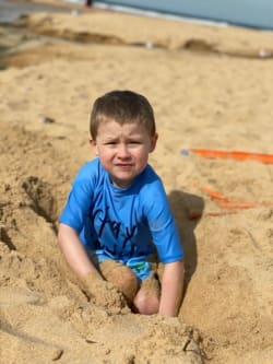 Lukas on beach