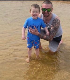 Lukas with his dad