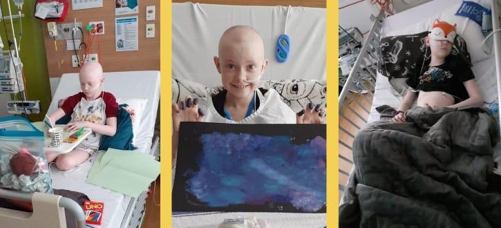 Jazmyn in hospital during her treatment