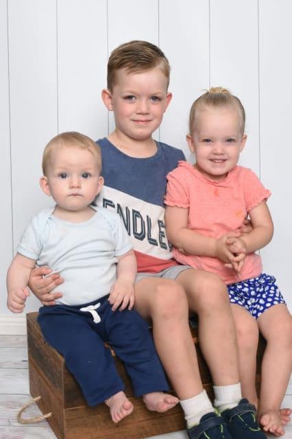 Baby Benji with his brother and sister